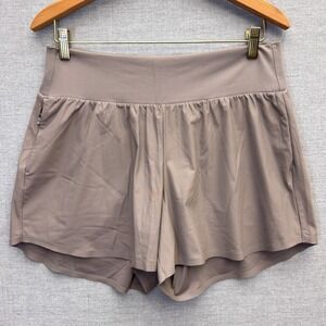 Uniqlo AIRism Ultra Stretch Active Gym Shorts Taupe Brown Womens XL
